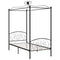 284475 vidaXL Canopy Bed Frame without Mattress Black Metal 100x200 cm