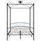 284477 vidaXL Canopy Bed Frame without Mattress Black Metal 140x200 cm