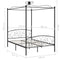 284477 vidaXL Canopy Bed Frame without Mattress Black Metal 140x200 cm