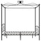284479 vidaXL Canopy Bed Frame without Mattress Black Metal 180x200 cm Super King