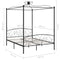 284479 vidaXL Canopy Bed Frame without Mattress Black Metal 180x200 cm Super King