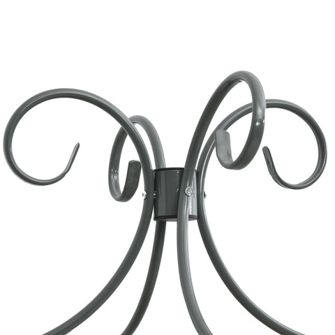 284483 vidaXL Canopy Bed Frame without Mattress Grey Metal 140x200 cm