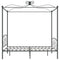 284485 vidaXL Canopy Bed Frame without Mattress Grey Metal 180x200 cm Super King