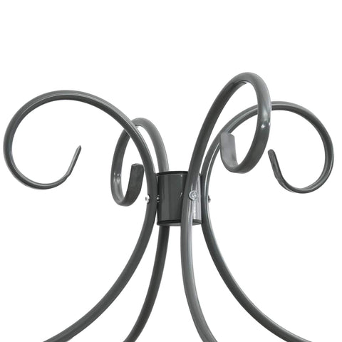 284485 vidaXL Canopy Bed Frame without Mattress Grey Metal 180x200 cm Super King