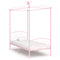 284487 vidaXL Canopy Bed Frame without Mattress Pink Metal 100x200 cm