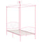 284487 vidaXL Canopy Bed Frame without Mattress Pink Metal 100x200 cm