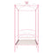 284487 vidaXL Canopy Bed Frame without Mattress Pink Metal 100x200 cm