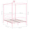 284488 vidaXL Canopy Bed Frame without Mattress Pink Metal 120x200 cm