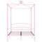284489 vidaXL Canopy Bed Frame without Mattress Pink Metal 140x200 cm