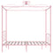 284489 vidaXL Canopy Bed Frame without Mattress Pink Metal 140x200 cm