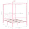 284489 vidaXL Canopy Bed Frame without Mattress Pink Metal 140x200 cm