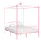 284490 vidaXL Canopy Bed Frame without Mattress Pink Metal 160x200 cm