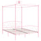 284490 vidaXL Canopy Bed Frame without Mattress Pink Metal 160x200 cm