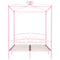 284490 vidaXL Canopy Bed Frame without Mattress Pink Metal 160x200 cm
