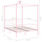 284490 vidaXL Canopy Bed Frame without Mattress Pink Metal 160x200 cm