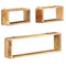 vidaXL 3 Piece Wall Cube Shelf Set Soild Mango Wood