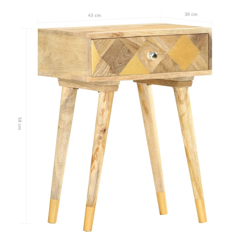 vidaXL Bedside Cabinet 43x30x58 cm Solid Mango Wood