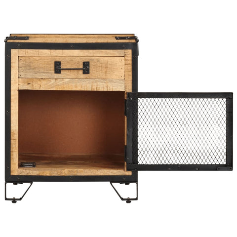 vidaXL Bedside Cabinet 43x30x51 cm Solid Rough Mango Wood