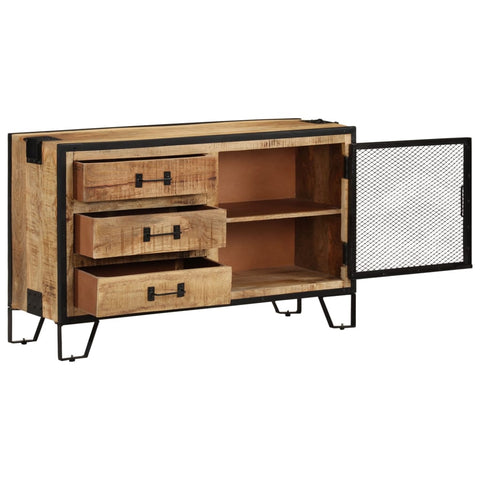 vidaXL Sideboard 100x31x60 cm Solid Rough Mango Wood