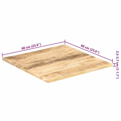 vidaXL Table Top Solid Mango Wood 25-27 mm 60x60 cm