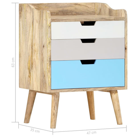 vidaXL Bedside Cabinet 47x35x63 cm Solid Mango Wood