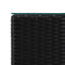vidaXL Side Tables 3 pcs with Glass Top Black Poly Rattan
