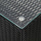 vidaXL Side Tables 3 pcs with Glass Top Black Poly Rattan