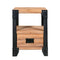 vidaXL Nightstands 2 pcs Solid Acacia Wood Steel 40x30x54 cm