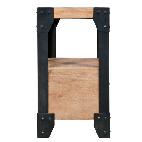 vidaXL Nightstands 2 pcs Solid Acacia Wood Steel 40x30x54 cm