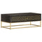 vidaXL Coffee Table Black and Gold 90x50x35 cm Solid Mango Wood