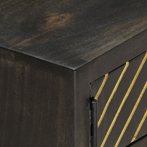 vidaXL Coffee Table Black and Gold 90x50x35 cm Solid Mango Wood