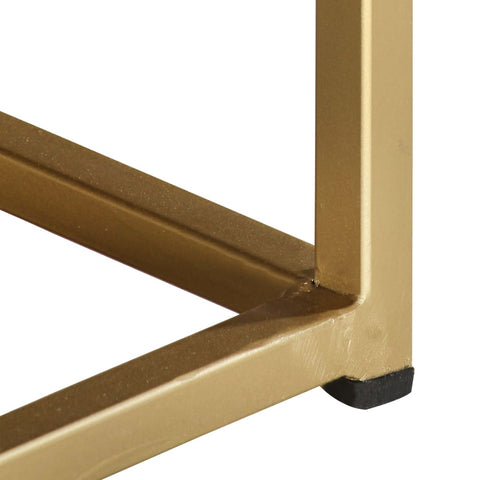 vidaXL Coffee Table Black and Gold 90x50x35 cm Solid Mango Wood
