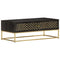 vidaXL Coffee Table Black and Gold 90x50x35 cm Solid Mango Wood