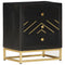 vidaXL Bedside Cabinet Black and Gold 40x30x50 cm Solid Mango Wood