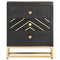 vidaXL Bedside Cabinet Black and Gold 40x30x50 cm Solid Mango Wood