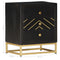 vidaXL Bedside Cabinet Black and Gold 40x30x50 cm Solid Mango Wood
