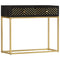 vidaXL Console Table Black and Gold 90x30x75 cm Solid Mango Wood
