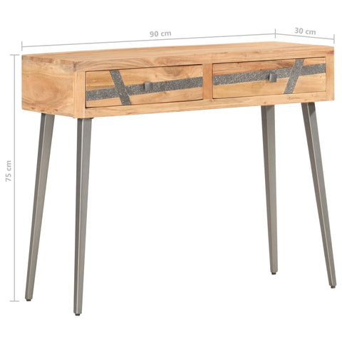 vidaXL Console Table 90x30x75 cm Solid Acacia Wood