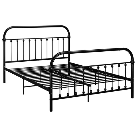 vidaXL Bed Frame without Mattress with Headboard Black 160x200 cm Metal
