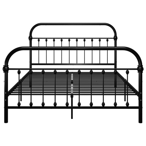 vidaXL Bed Frame without Mattress with Headboard Black 160x200 cm Metal