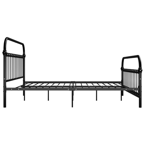 vidaXL Bed Frame without Mattress with Headboard Black 180x200 cm Super King Metal