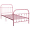 284510 vidaXL Bed Frame without Mattress Pink Metal 90x200 cm