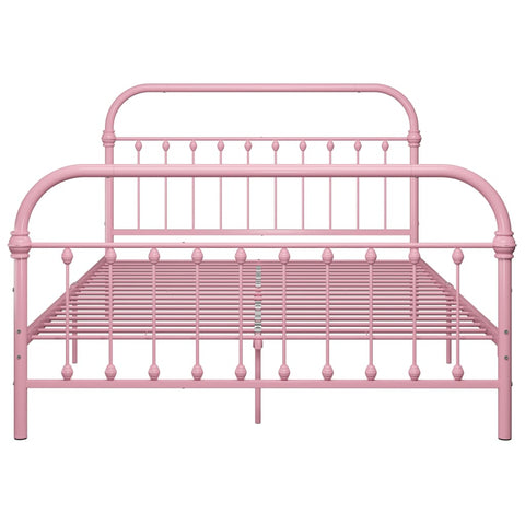 284513 vidaXL Bed Frame without Mattress Pink Metal 140x200 cm