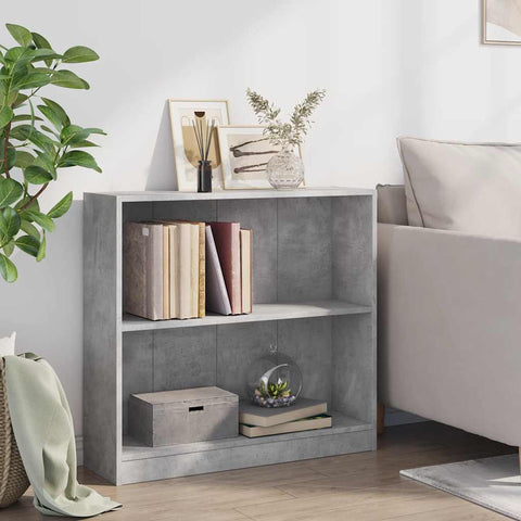 vidaXL Bookshelf Concrete Grey 80x24x75 cm Engineered Wood