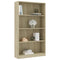 vidaXL 4-Tier Book Cabinet Sonoma Oak 80x24x142 cm Engineered Wood