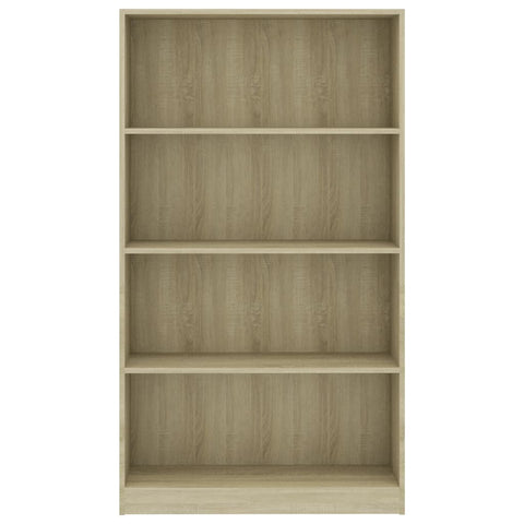 vidaXL 4-Tier Book Cabinet Sonoma Oak 80x24x142 cm Engineered Wood