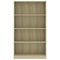 vidaXL 4-Tier Book Cabinet Sonoma Oak 80x24x142 cm Engineered Wood