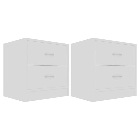 vidaXL Bedside Cabinets 2 pcs White 40x30x40 cm Engineered Wood