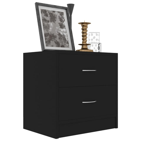 vidaXL Bedside Cabinet Black 40x30x40 cm Engineered Wood