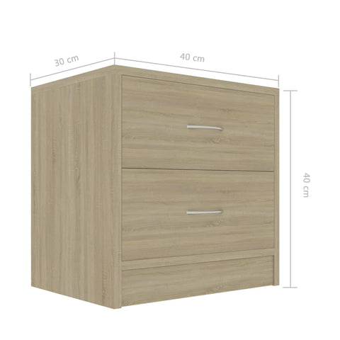 vidaXL Bedside Cabinets 2 pcs Sonoma Oak 40x30x40 cm Engineered Wood